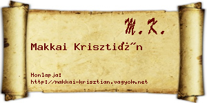 Makkai Krisztián névjegykártya